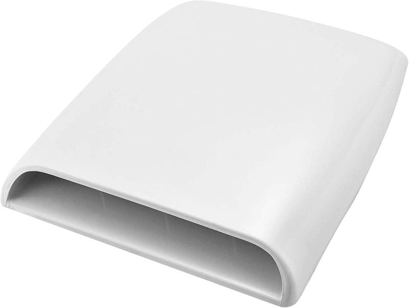 NATGIC Universal Car Air Flow Decorative Intake Hood Scoop Turbo Bonnet Vent Cover (White) - Image 1